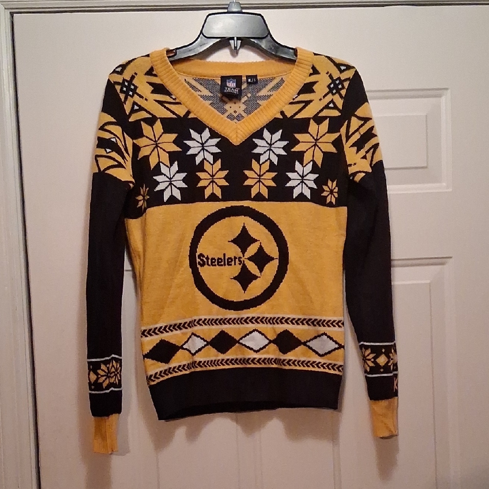 Pittsburgh Steelers V-Neck Ugly Christmas Sweater